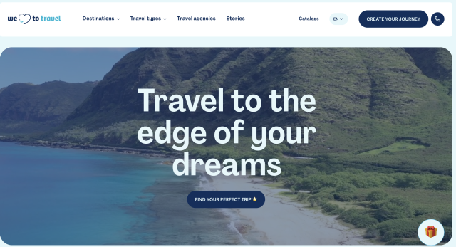 Homepage of We Love to Travel, a travel agency in Luxembourg